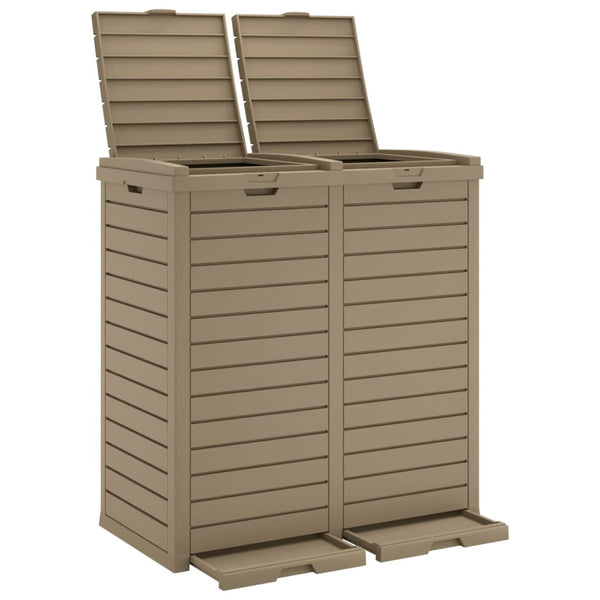 vidaXL Poubelle d'extérieur marron clair 78x41x86 cm polypropylène