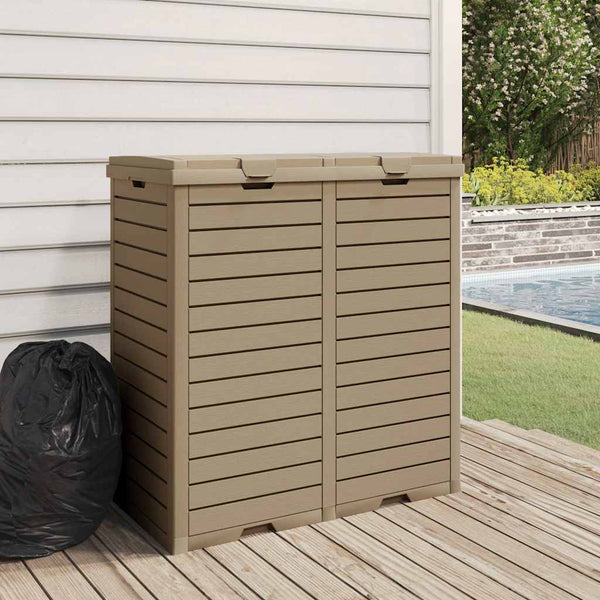 vidaXL Poubelle d'extérieur marron clair 78x41x86 cm polypropylène
