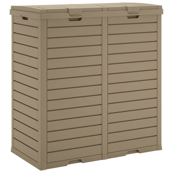 vidaXL Poubelle d'extérieur marron clair 78x41x86 cm polypropylène