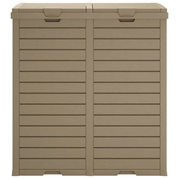 vidaXL Poubelle d'extérieur marron clair 78x41x86 cm polypropylène
