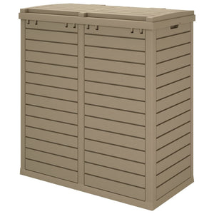 vidaXL Poubelle d'extérieur marron clair 78x41x86 cm polypropylène