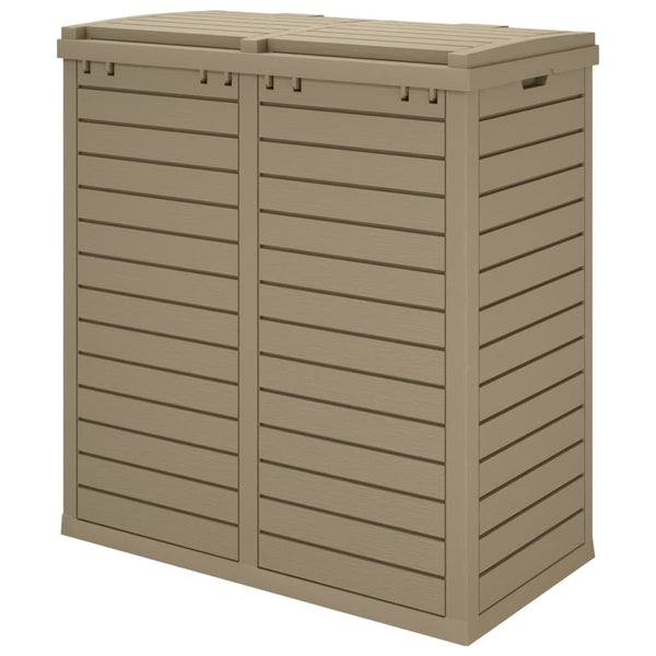 vidaXL Poubelle d'extérieur marron clair 78x41x86 cm polypropylène