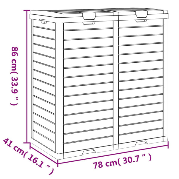 vidaXL Poubelle d'extérieur marron clair 78x41x86 cm polypropylène