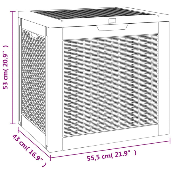 Gartenbox Schwarz 55,5x43x53 cm