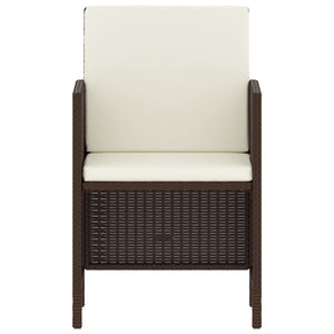 6-tlg. Garten Essgruppe Braun Poly Rattan