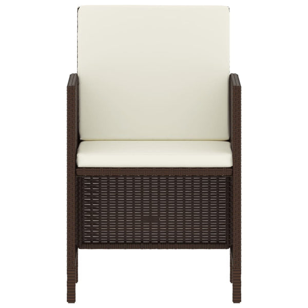 6-tlg. Garten Essgruppe Braun Poly Rattan