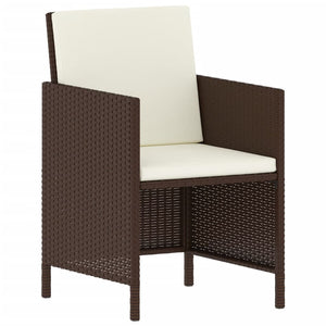 6-tlg. Garten Essgruppe Braun Poly Rattan