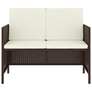 6-tlg. Garten Essgruppe Braun Poly Rattan