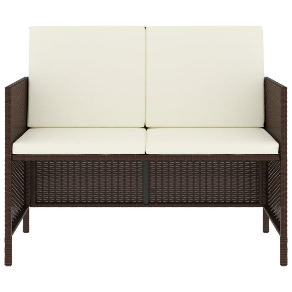 6-tlg. Garten Essgruppe Braun Poly Rattan