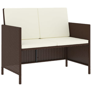 6-tlg. Garten Essgruppe Braun Poly Rattan