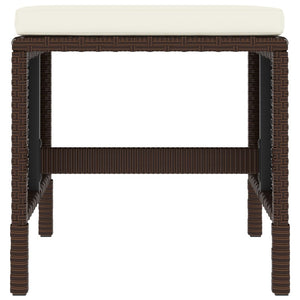 6-tlg. Garten Essgruppe Braun Poly Rattan