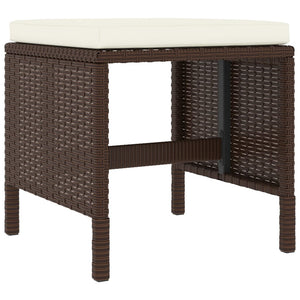 6-tlg. Garten Essgruppe Braun Poly Rattan