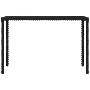 6-tlg. Garten-Essgruppe mit Kissen Schwarz Poly Rattan