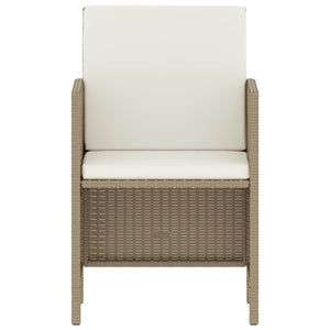 6-tlg. Garten Essgruppe Beige Poly Rattan