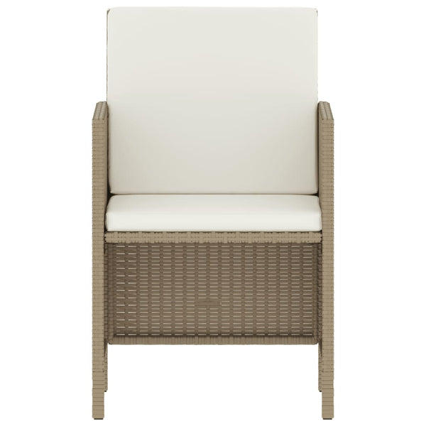 6-tlg. Garten Essgruppe Beige Poly Rattan