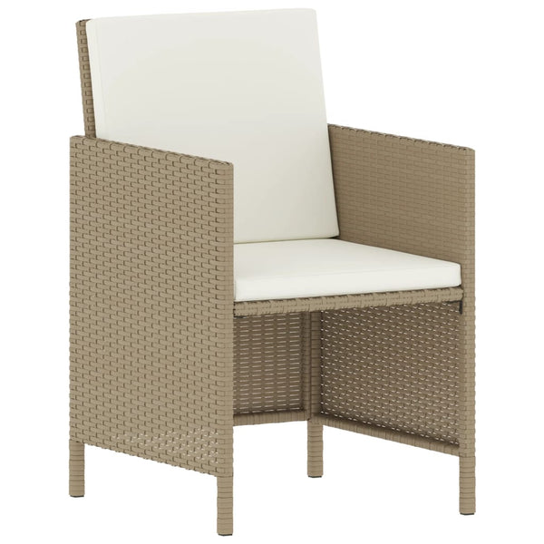 6-tlg. Garten Essgruppe Beige Poly Rattan