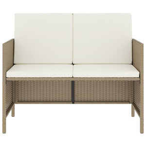 6-tlg. Garten Essgruppe Beige Poly Rattan