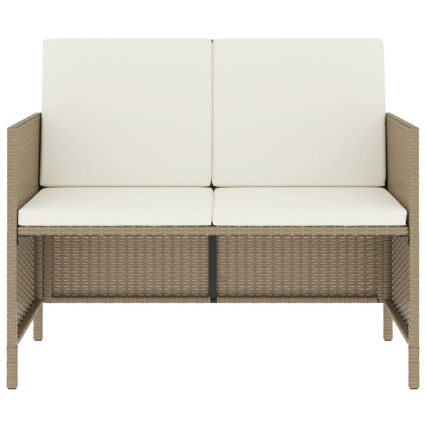 6-tlg. Garten Essgruppe Beige Poly Rattan
