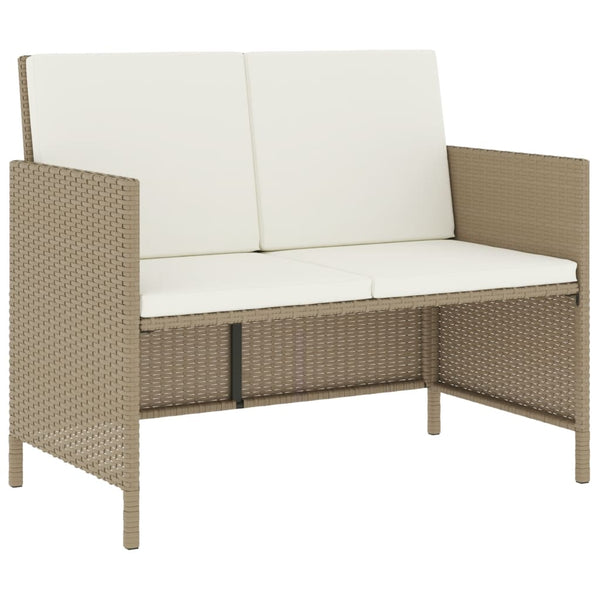 6-tlg. Garten Essgruppe Beige Poly Rattan