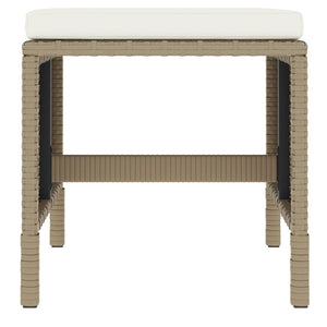 6-tlg. Garten Essgruppe Beige Poly Rattan