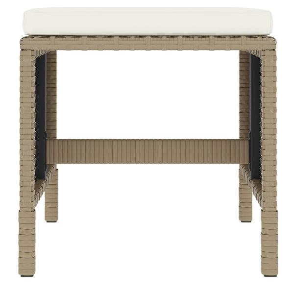 6-tlg. Garten Essgruppe Beige Poly Rattan