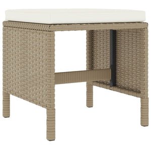 6-tlg. Garten Essgruppe Beige Poly Rattan