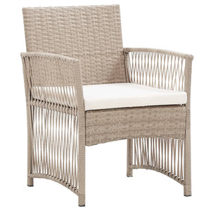 Gartensessel 2er Set Beige Poly Rattan