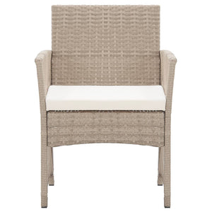 Gartensessel 2er Set Beige Poly Rattan