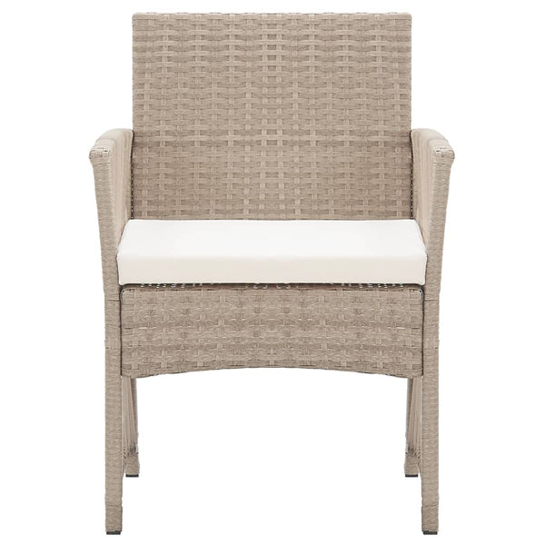 Gartensessel 2er Set Beige Poly Rattan