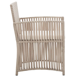 Gartensessel 2er Set Beige Poly Rattan