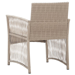 Gartensessel 2er Set Beige Poly Rattan
