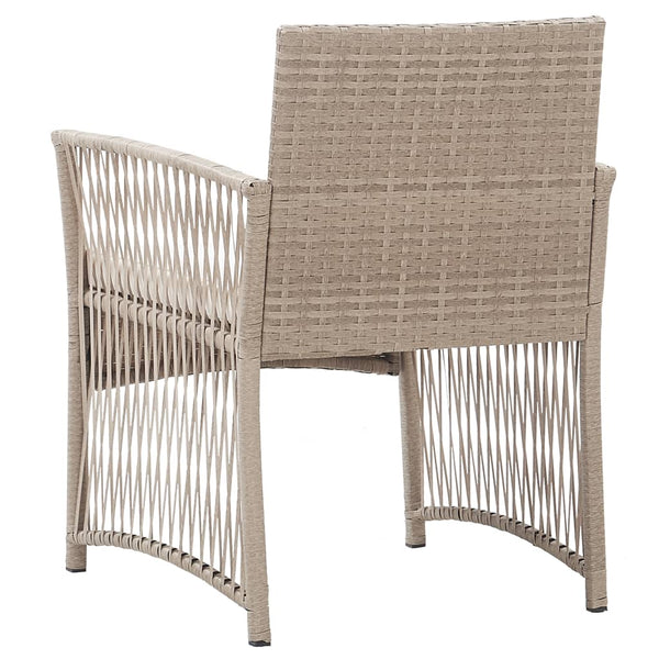 Gartensessel 2er Set Beige Poly Rattan