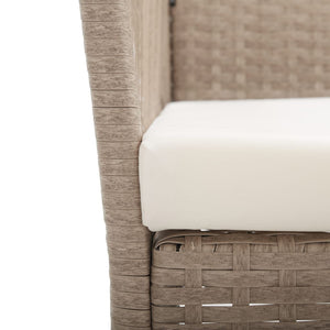 Gartensessel 2er Set Beige Poly Rattan