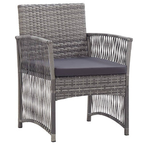 Gartensessel mit Kissen, 2er Set, Grau