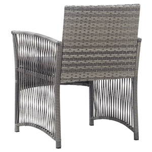 Gartensessel mit Kissen, 2er Set, Grau