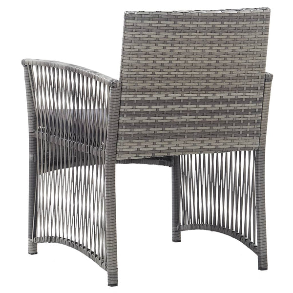 Gartensessel mit Kissen, 2er Set, Grau