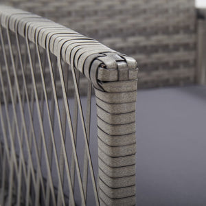 Gartensessel mit Kissen, 2er Set, Grau