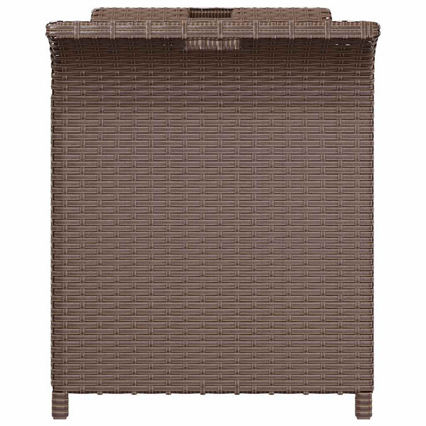 Gartenbank mit Kissen Braun Poly Rattan