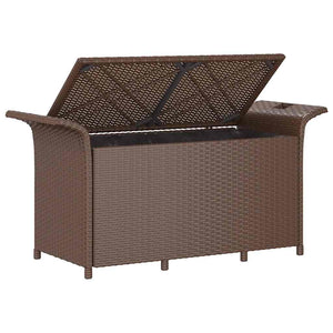Gartenbank mit Kissen Braun Poly Rattan