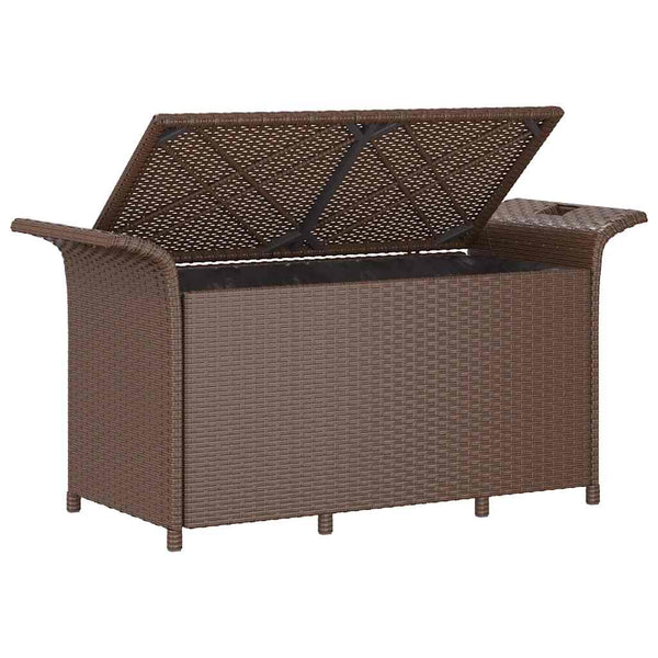 Gartenbank mit Kissen Braun Poly Rattan