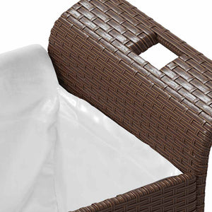 Gartenbank mit Kissen Braun Poly Rattan