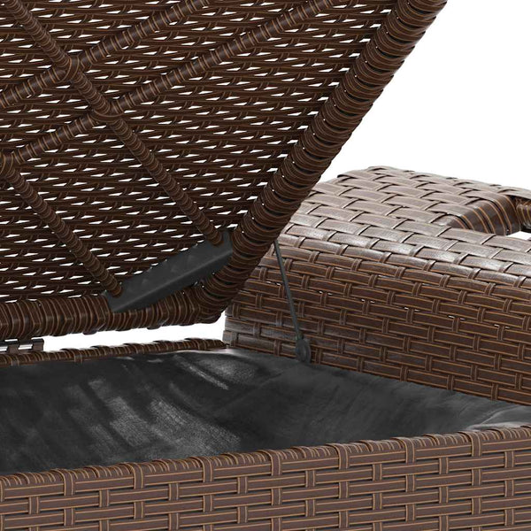 Gartenbank mit Kissen Braun Poly Rattan