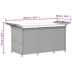 Gartenbank mit Kissen Braun Poly Rattan