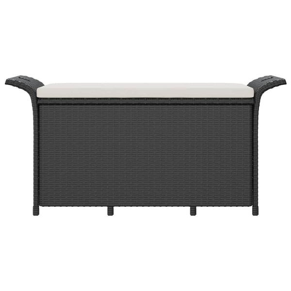 Gartenbank mit Kissen, Schwarz, Poly Rattan