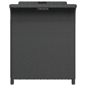 Gartenbank mit Kissen, Schwarz, Poly Rattan