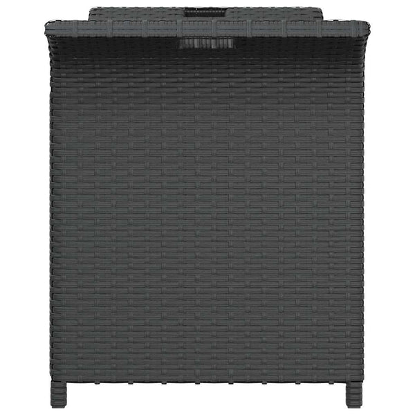 Gartenbank mit Kissen, Schwarz, Poly Rattan