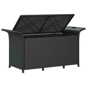 Gartenbank mit Kissen, Schwarz, Poly Rattan