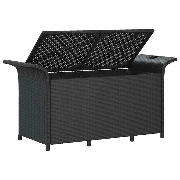 Gartenbank mit Kissen, Schwarz, Poly Rattan