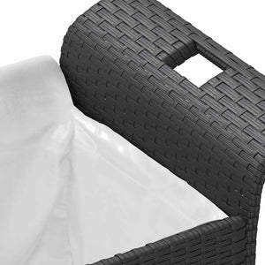Gartenbank mit Kissen, Schwarz, Poly Rattan