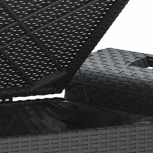 Gartenbank mit Kissen, Schwarz, Poly Rattan